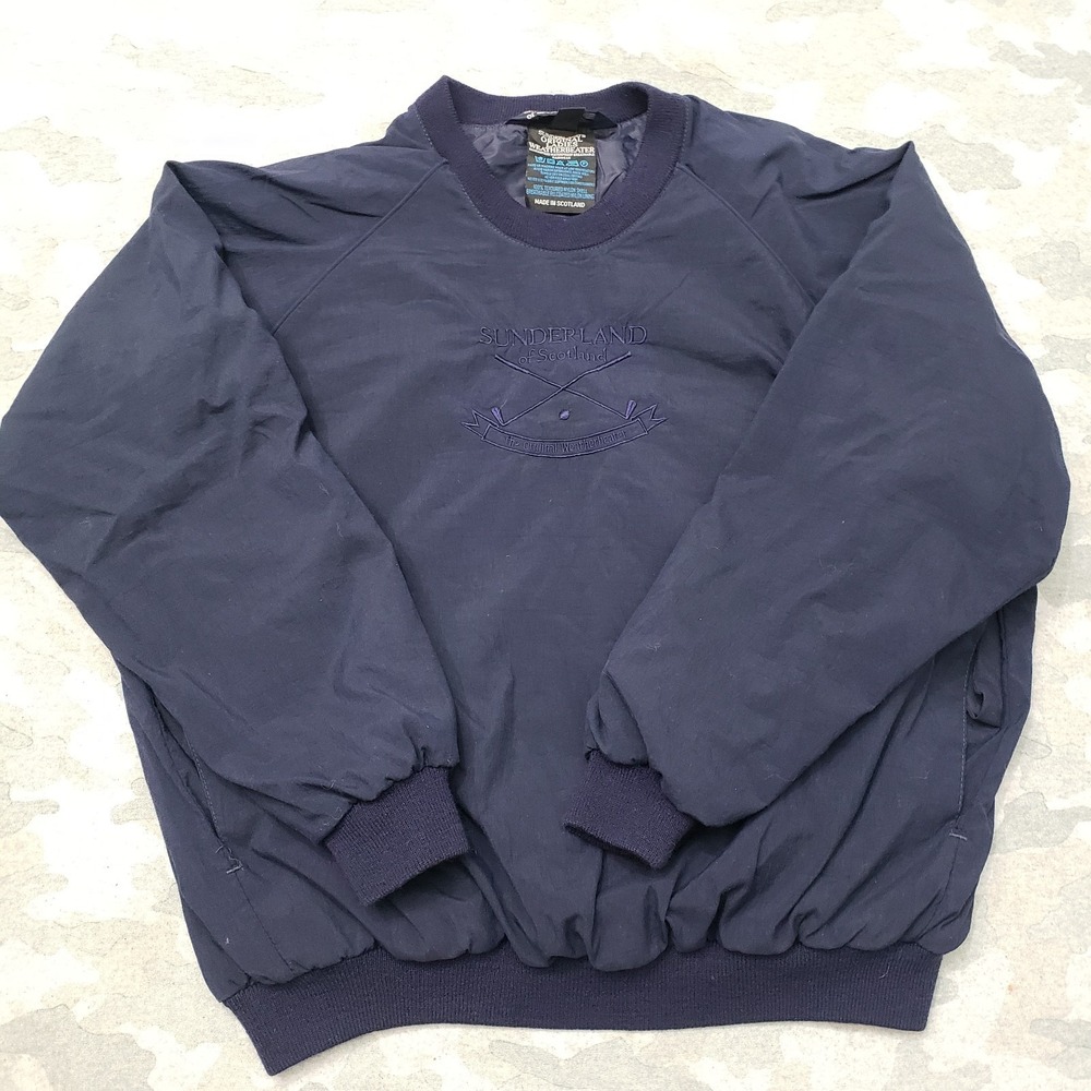 Vintage Sunderland of Scotland Sweatshirt Mens Large Blue Pullover Long Sleeve